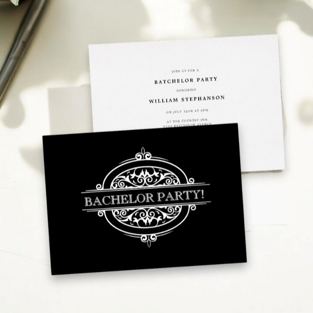 Invitation En Aluminium fête moderne minimale pour célibataire  (Modern simple batchelor party invitation)