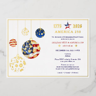 Invitation En Aluminium Fête patriotique du 250e anniversaire de l'Amériqu