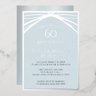 Invitation En Aluminium Fête personnalisée de 60e anniversaire de mariage
