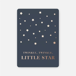Invitation En Aluminium Fête Prénatale Garçon Bleu Marine "Twinkle Little