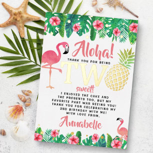 Invitation En Aluminium Fête Tropicale d'Été de plage Luau Filles 2ème Ann