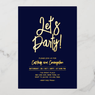 Invitation En Aluminium Fêtons Élégant événement de fête avec écriture s
