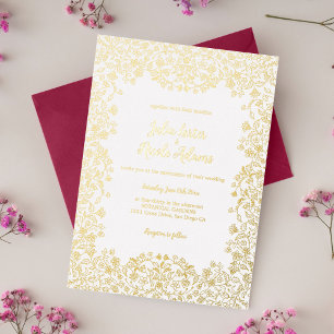 Invitation En Aluminium Feuillage d'arbustes botaniques mexicains Mariage