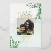 Feuillage Papier Doré PHOTO QR CODE Mariage Enregi