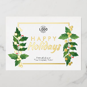 Invitation En Aluminium Feuille Business Happy Holidays Real Gold Foil Car