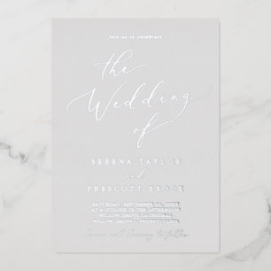 Invitation En Aluminium Feuille d'argent délicate Gris Le Mariage De