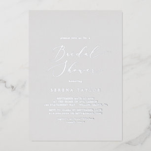 Invitation En Aluminium Feuille d'Argent Délicate Réception de Mariage G