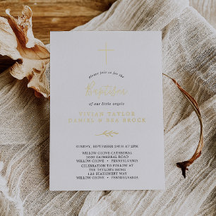 Invitation En Aluminium Feuille minimale Baptême de 2 ou 3 personnes en