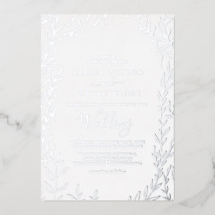 Invitation En Aluminium Feuille minimale   Mariage de cadre à huile d'arge