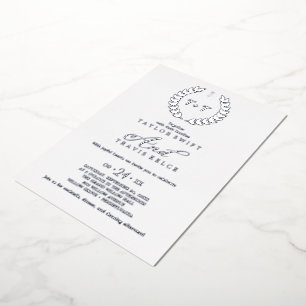 Invitation En Aluminium Feuille minimale Mariage Rose de monogramme d'hu