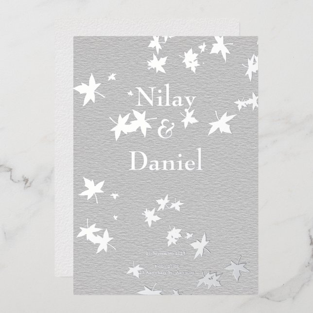 Invitation En Aluminium Feuilles  d'argent Formes esthétiques Mariage (Recto/Verso)