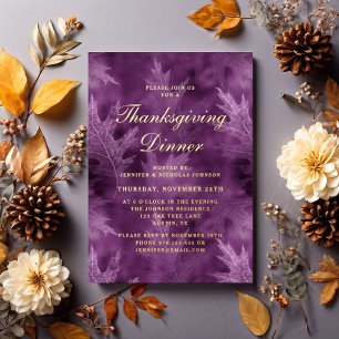Invitation En Aluminium Feuilles d'automne chic Dinner de Thanksgiving en 
