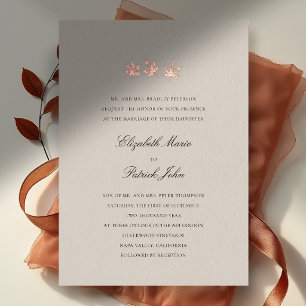Invitation En Aluminium Feuilles d'automne Formel Moderne Classique Blé Ma