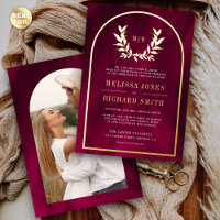 Feuilles de Laurier en Fuschia Magenta Mariage Or