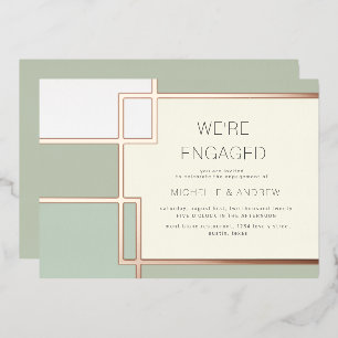Invitation En Aluminium Fiançailles moderne du milieu du siècle