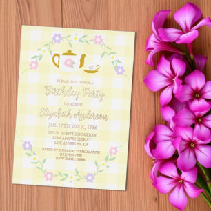 Invitation En Aluminium Fille du thé pour deux 2e anniversaire
