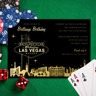 Invitation En Aluminium Fille's Weekend Las Vegas fête d'anniversaire