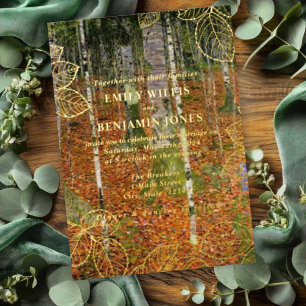 Invitation En Aluminium Fine Art Gustav Klimt Forest Mariage naturel