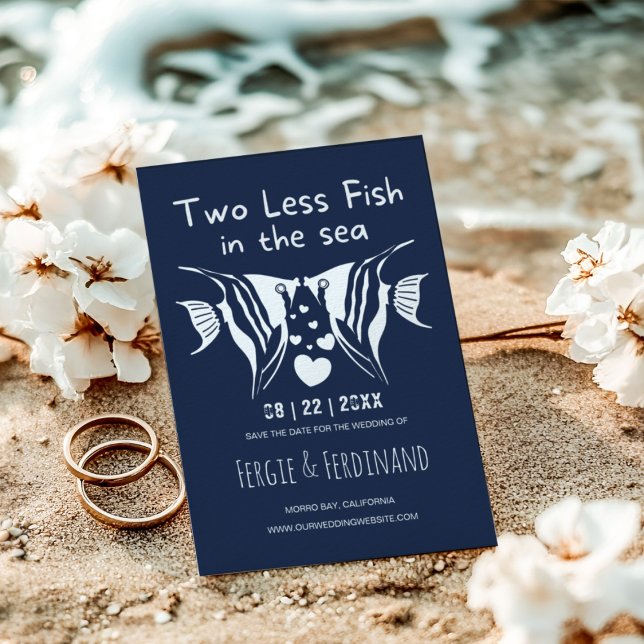 Invitation En Aluminium Fish in the Sea Nautical Save the Date Card (Créateur téléchargé)