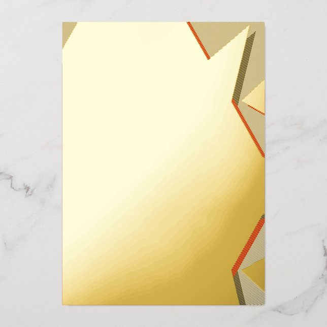 Invitation En Aluminium Flambée géométrique vive (Recto)