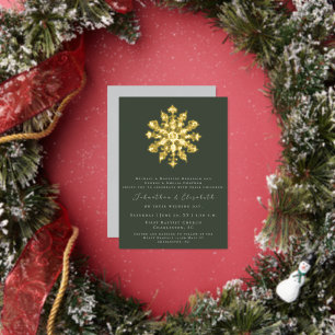 Invitation En Aluminium Flèche de neige minimaliste   Mariage vert