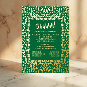 Invitation En Aluminium Fleur 40e Anniversaire Surprise Photo Personnalisé
