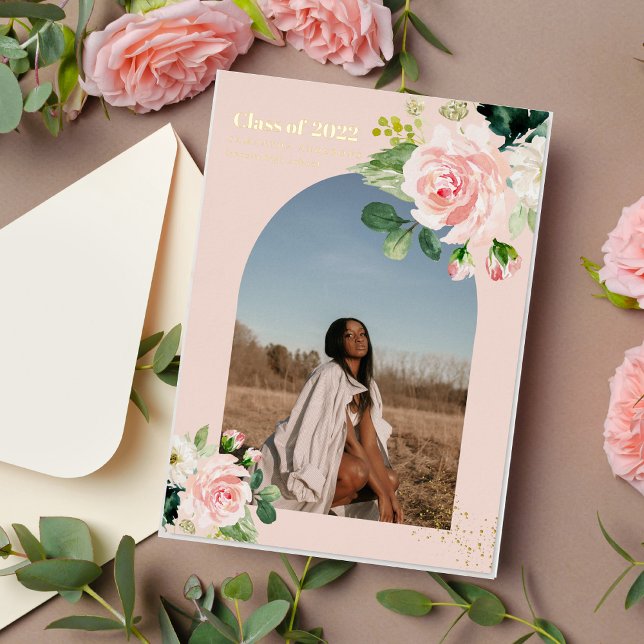 Invitation En Aluminium Fleur moderne | Arche de poussière d'or photo Real (Créateur téléchargé)