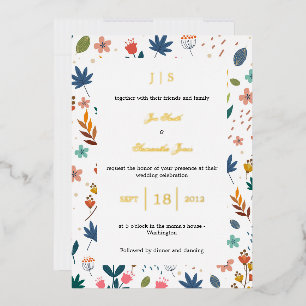 Invitation En Aluminium fleur sauvage rustique