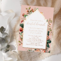 Fleurs aquarelle rose pêche or rose mariage brunch