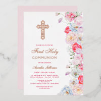 Fleurs aquarelles Première communion
