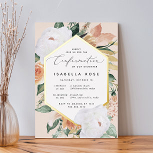 Invitation En Aluminium Fleurs Bohèmes Modernes Confirmation