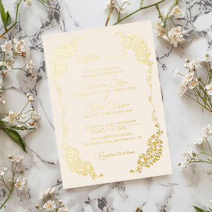 Invitation En Aluminium Fleurs botaniques artistiques de Paisley pour mari