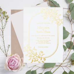 Invitation En Aluminium Fleurs de la Forêt Sauvage Feuilles de Mariage Bot