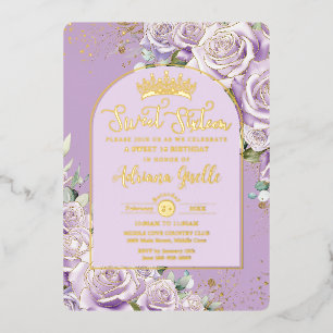Invitation En Aluminium Fleurs de lilas roses violet Anniversaire 16 ans G
