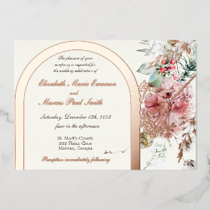 Invitation En Aluminium Fleurs de mariage hivernal 2