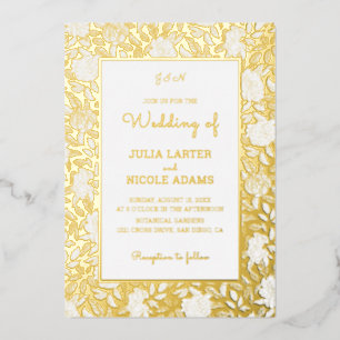 Invitation En Aluminium Fleurs de pivoine orange poussiéreuse Brunt Mariag