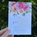 Invitation En Aluminium Fleurs de printemps colorées vives or Mariage<br><div class="desc">Fleurs de printemps colorées vibrantes Mariage Gold Foil Invitation Voir la collection correspondante dans Niche & Nest Store</div>