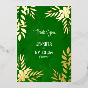 Invitation En Aluminium Fleurs élégantes et ornements Feuille pour Mariage