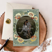 Fleurs esquissées Photo unique Enregistrer la date