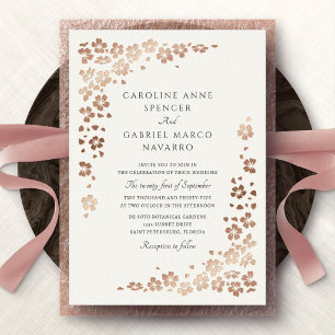 Invitation En Aluminium Fleurs Sauvages Pétales de Fleurs Jardin Mariage