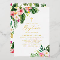 Fleurs tropicales aquarelle Baptême d'été