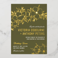 Fleurs vert olive et or Mariage floral