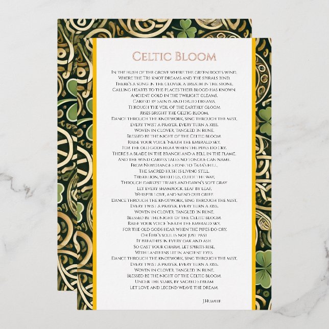 Invitation En Aluminium Floraison celtique (Recto/Verso)
