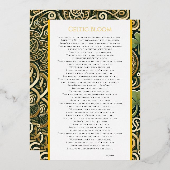 Invitation En Aluminium Floraison Celtique (Recto/Verso)