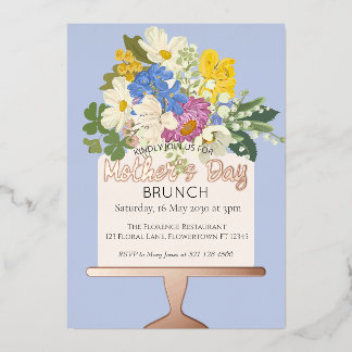 Invitation En Aluminium Floral Bouquet Mother's Day Brunch
