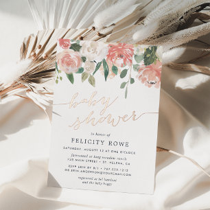 Invitation En Aluminium Floral du milieu de l'été BABY SHOWER