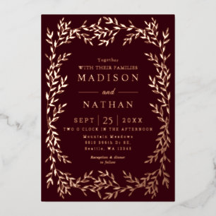 Invitation En Aluminium Floral Gold Mariage victorien