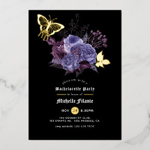 Invitation En Aluminium Floral Halloween Gothique Bachelorette Party