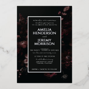 Invitation En Aluminium Floral Moody de Bourgogne