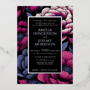 Invitation En Aluminium Floral rose gras